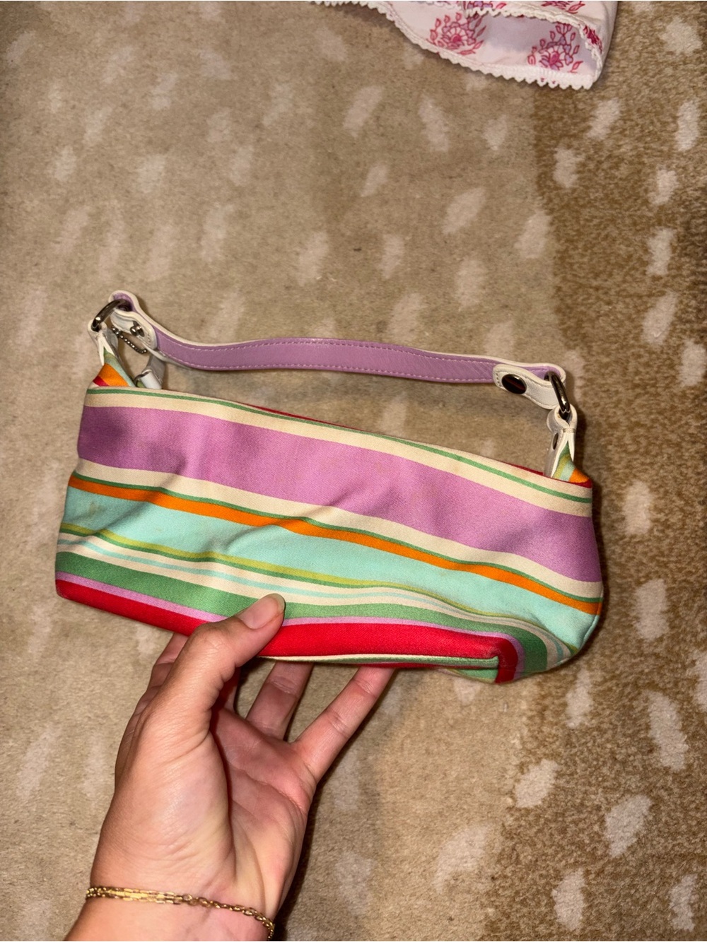 Coach Rainbow Striped Mini Canvas shoulder bag - Picture 6 of 9
